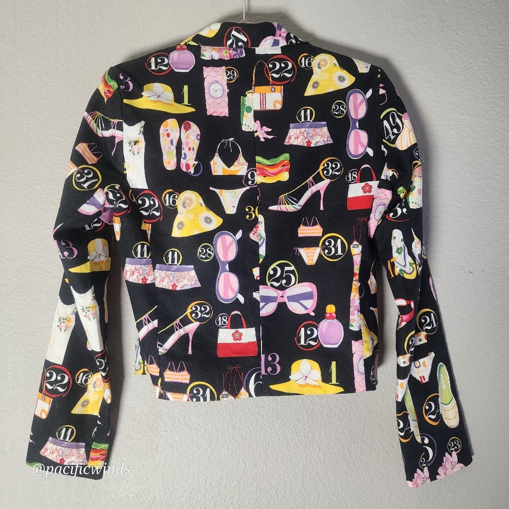 LORIZONI JACKET FASHION WITH SHOES, LIPSTICK, SUNGLASSES, DESIGN SIZE XS